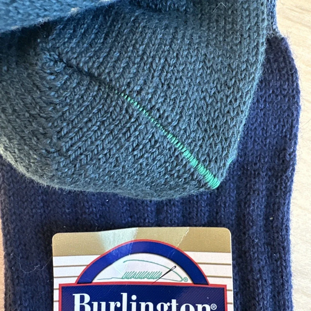 VTG (3) Burlington Socks Argyle Cotton Nylon Crew Green Seam Sz 10-13 USA Made‎